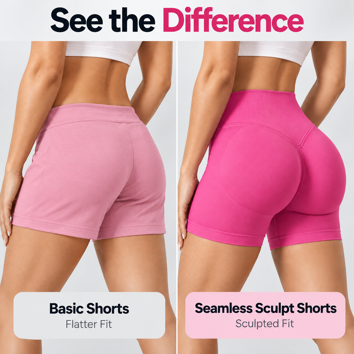 💕49% OFF 🍑Women's Seamless Scrunch Gym Shorts | High-Waist Sculpting Fit
