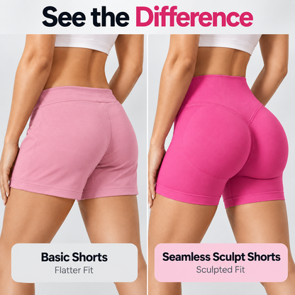 💕49% OFF 🍑Women's Seamless Scrunch Gym Shorts | High-Waist Sculpting Fit