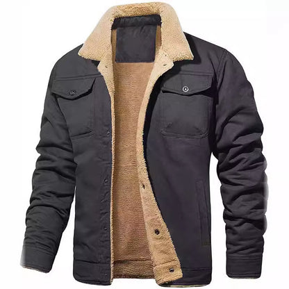 🔥Last Day 49%❄️ Men’s Sherpa-Lined Workwear Jacket 🧥 Warm & Rugged Winter Coat