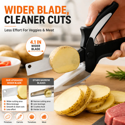 ✂️2-in-1 Kitchen Scissors & Cutting Board | Upgraded Wide Blade Food Prep Tool