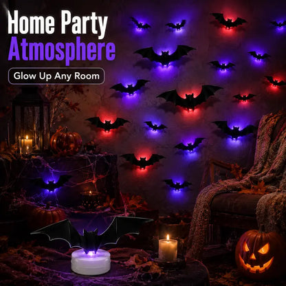 ⚡HOT SALES🔥🦇 3D LED Bat Decor | Glowing Halloween Wall Stickers🎃