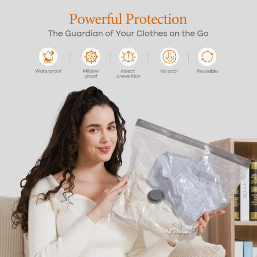 🔥49％OFF-Cordless Travel Vacuum Bag Set with Rechargeable Air Pump -  Airtight Resealing Sealed Organizers for Luggage, Vacuum Bags For Travel