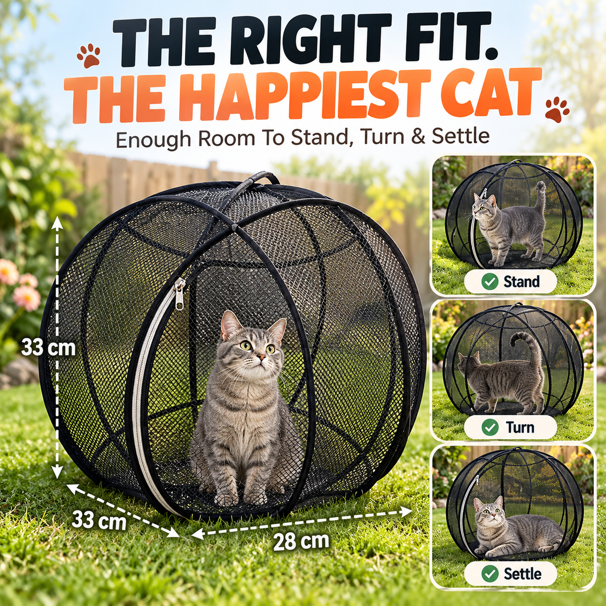 🌿 Outdoor Cat Playpen | Pop-Up Mesh Enclosure for Safe Supervised Outdoor Time