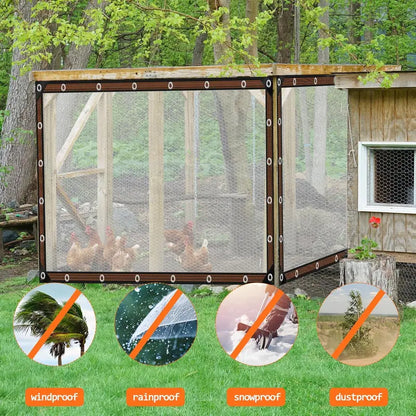 🔥Limited Time 49% OFF✨Clear Waterproof PE Tarp, Transparent Outdoor Cover with Metal Grommets💧