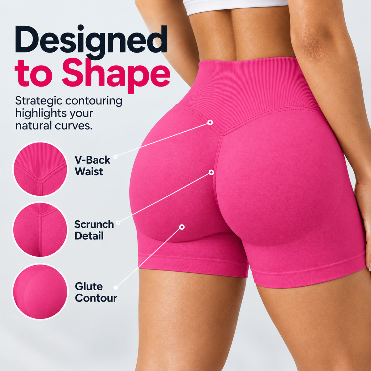 💕49% OFF 🍑Women's Seamless Scrunch Gym Shorts | High-Waist Sculpting Fit