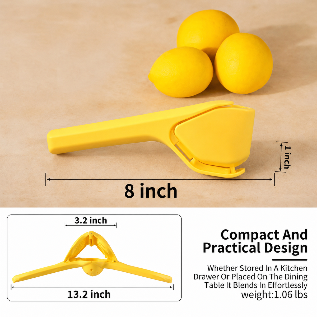 🔥Limited Time-49% OFF🍹Foldable Stainless Steel Lemon Squeezer Multi Fruit Hand Juicer Press