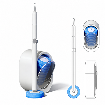 Disposable Toilet Brush Kit - 8/32 Refill Heads & Holder, Rotating No-Touch Deep Cleaner
