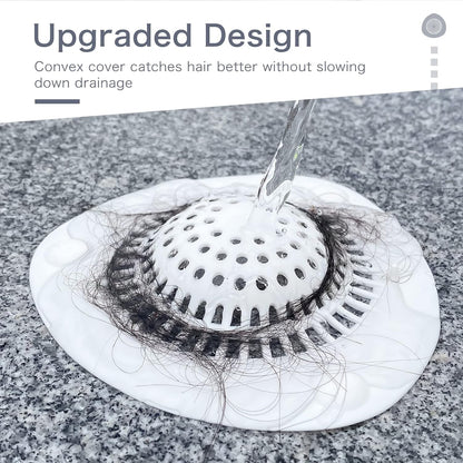 🔥LAST DAY 49% OFF🔥🚿 Convex Silicone Hair Catcher 🧼 with Suction Cups, Reusable Drain Filter