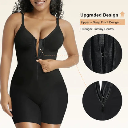 🔥Hot Sales ✨Zip-Up Tummy Control Bodysuit💨Ultra Stretch Breathable Mesh Body Shaper🩱