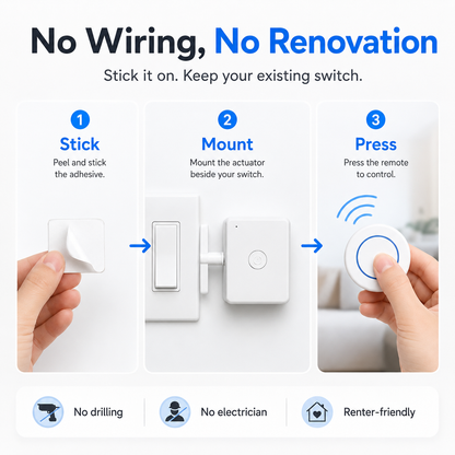 🔥LAST DAY 49% OFF💡 Remote Light Switch Control | No Wiring, Easy Remote Control