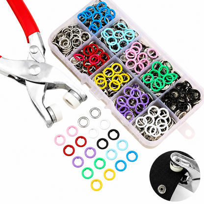 9.5mm Color Prong Snap Buttons Kit with Hand Press Pliers for Clothing DIY Crafts