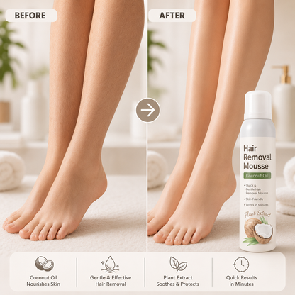 🔥LAST DAY 49% OFF🔥🥥 Hair Removal Mousse Set🌿Gentle Depilatory Foam for Sensitive Skin