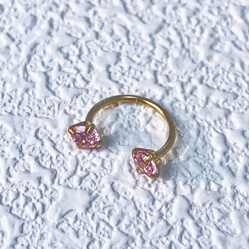 ✨Horseshoe Nose Hoop with Gems - Free Ball Holder💎