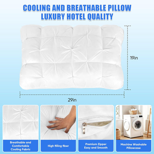 ☁️Dual Layer Cooling Fluffy Neck Support Bed Pillow Machine Washable