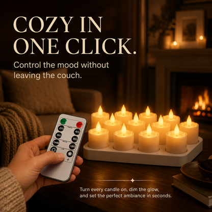 🔥Today Only: 49% Off 🕯️Rechargeable Flameless LED Candles with Remote, Timer & Charging Base🏡💛