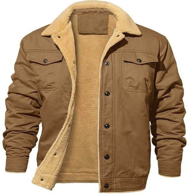 🔥Last Day 49%❄️ Men’s Sherpa-Lined Workwear Jacket 🧥 Warm & Rugged Winter Coat