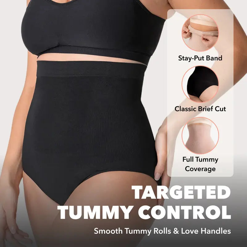 🔥Best Seller- High Waisted Tummy Control Shapewear Briefs, Seamless Body Shaper Underwear for Women