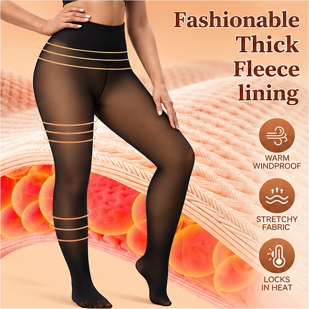 💕49％OFF🔥Fleece Lined Tights | Thermal Sheer Tights High Waist Tummy Control Winter Tights