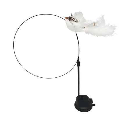 ⚡Best Seller🔥🐱Suction Cup Cat Toy Wand, Hands‑Free Interactive Feather Bird Teaser for Indoor Cats