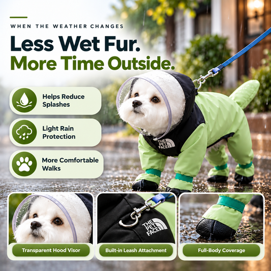 🐶☔ Rainy Day Essential | Waterproof Dog Raincoat with Hood – Lightweight & Comfortable