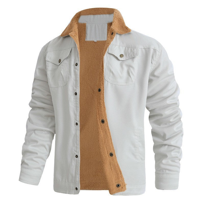 🔥Last Day 49%❄️ Men’s Sherpa-Lined Workwear Jacket 🧥 Warm & Rugged Winter Coat