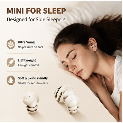 Ultra-mini sleep earbuds for side sleepers