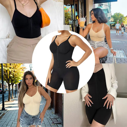 🔥Hot Sales ✨Zip-Up Tummy Control Bodysuit💨Ultra Stretch Breathable Mesh Body Shaper🩱