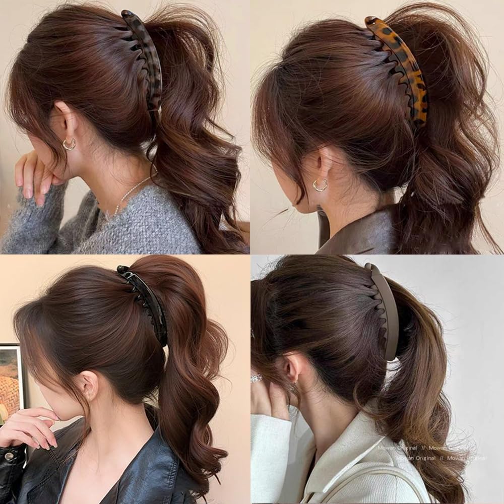 🔥HOT SALES✨Retro Banana Hair Clips 2 Pack | Non-Slip Ponytail Hair Barrette