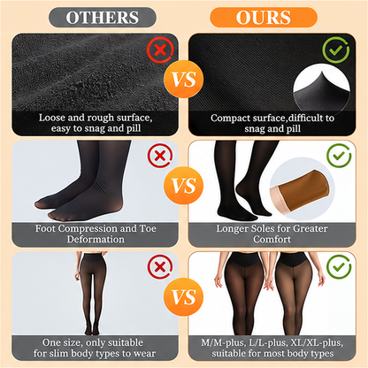💕49％OFF🔥Fleece Lined Tights | Thermal Sheer Tights High Waist Tummy Control Winter Tights