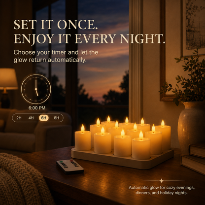🔥Today Only: 49% Off 🕯️Rechargeable Flameless LED Candles with Remote, Timer & Charging Base🏡💛