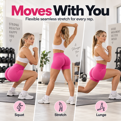 💕49% OFF 🍑Women's Seamless Scrunch Gym Shorts | High-Waist Sculpting Fit