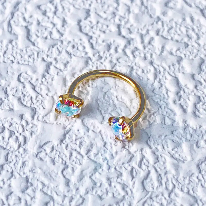 ✨Horseshoe Nose Hoop with Gems - Free Ball Holder💎