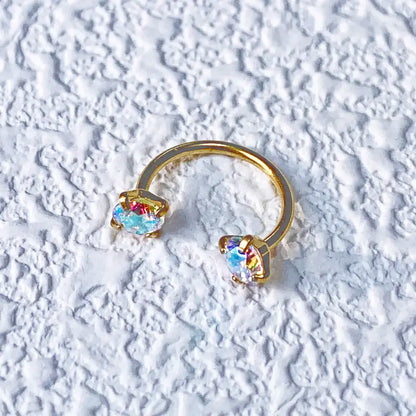 ✨Horseshoe Nose Hoop with Gems - Free Ball Holder💎