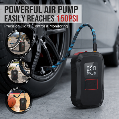 🔥 Limited-Time 49% OFF ⚡4000A Car Jump Starter with 150PSI Air Compressor — 4-in-1 Portable Power Bank & Emergency Light