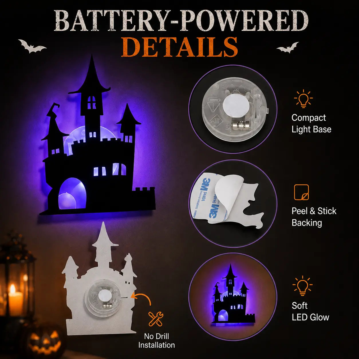 🔥LAST DAY 49% OFF🎃Halloween LED Silhouette Wall Light Stickers
