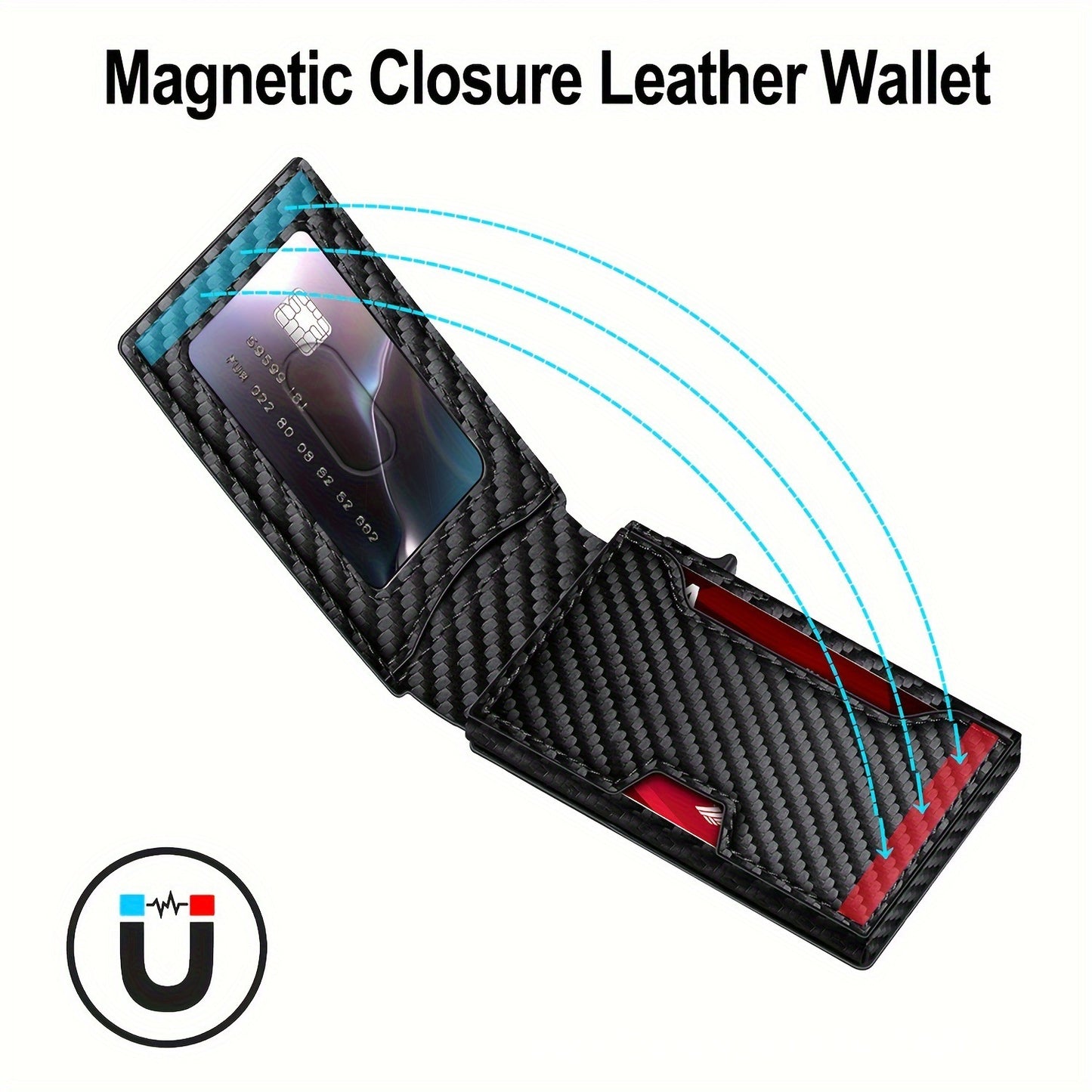 💼Men's Slim RFID Blocking Pop-up Card Wallet | One-Touch Card Ejection, Secure Storage