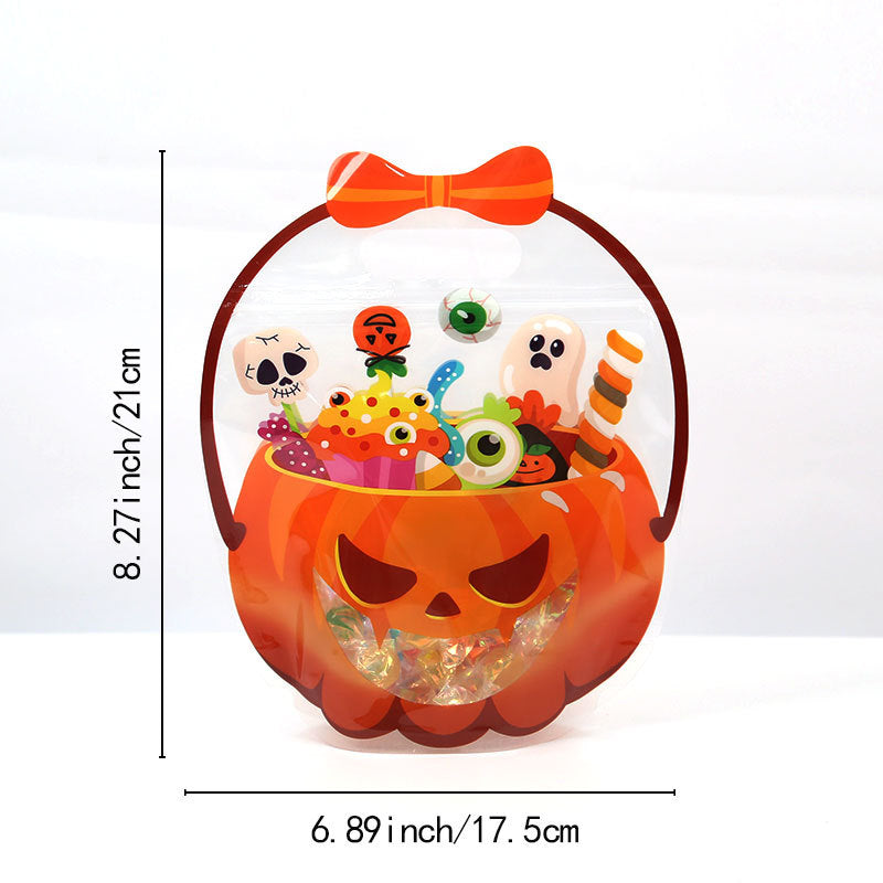 🔥Limited Time 49% OFF - Halloween Favor Bags Transparent Pumpkin Sealed Pouches🍬