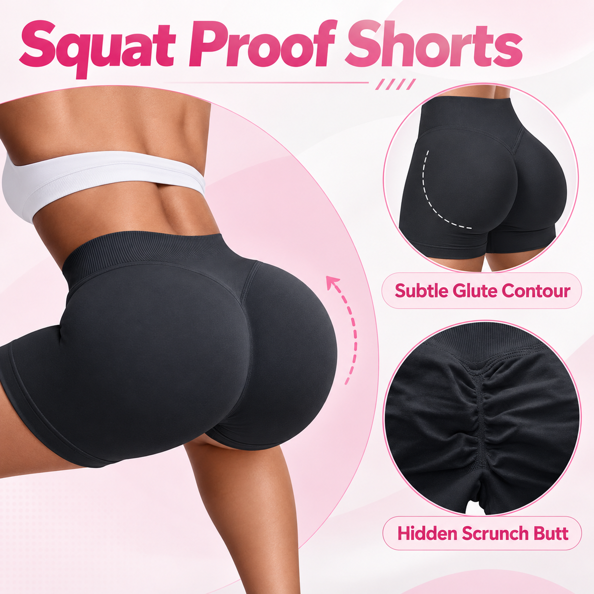 💕49% OFF 🍑Women's Seamless Scrunch Gym Shorts | High-Waist Sculpting Fit