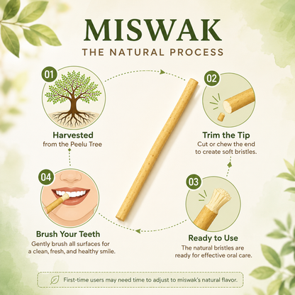 Natural Miswak Stick | Organic Toothbrush Alternative for Fresh Breath