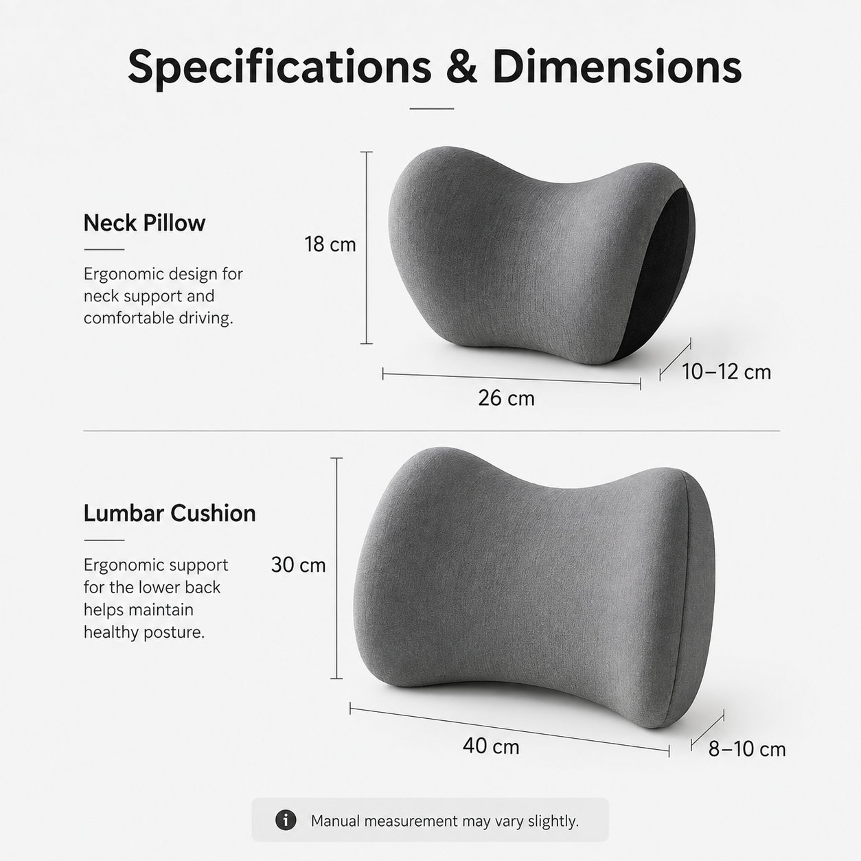 📢LAST DAY 49% OFF🔥 🚗Memory Foam Car Neck Pillow & Lumbar Support Set | Relieve Driving Fatigue