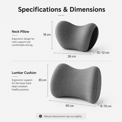 📢LAST DAY 49% OFF🔥 🚗Memory Foam Car Neck Pillow & Lumbar Support Set | Relieve Driving Fatigue