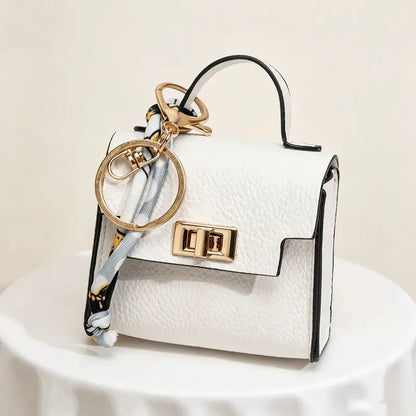 Hot Sales 🔥👜Mini Square Bag Pendant Keychain💕 - High Quality Leather with Colorful Strap