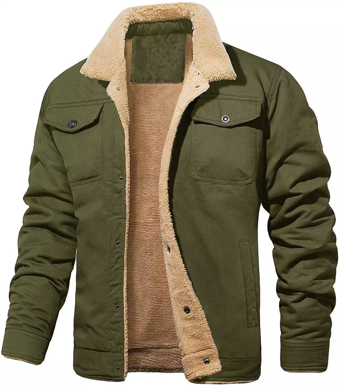 🔥Last Day 49%❄️ Men’s Sherpa-Lined Workwear Jacket 🧥 Warm & Rugged Winter Coat
