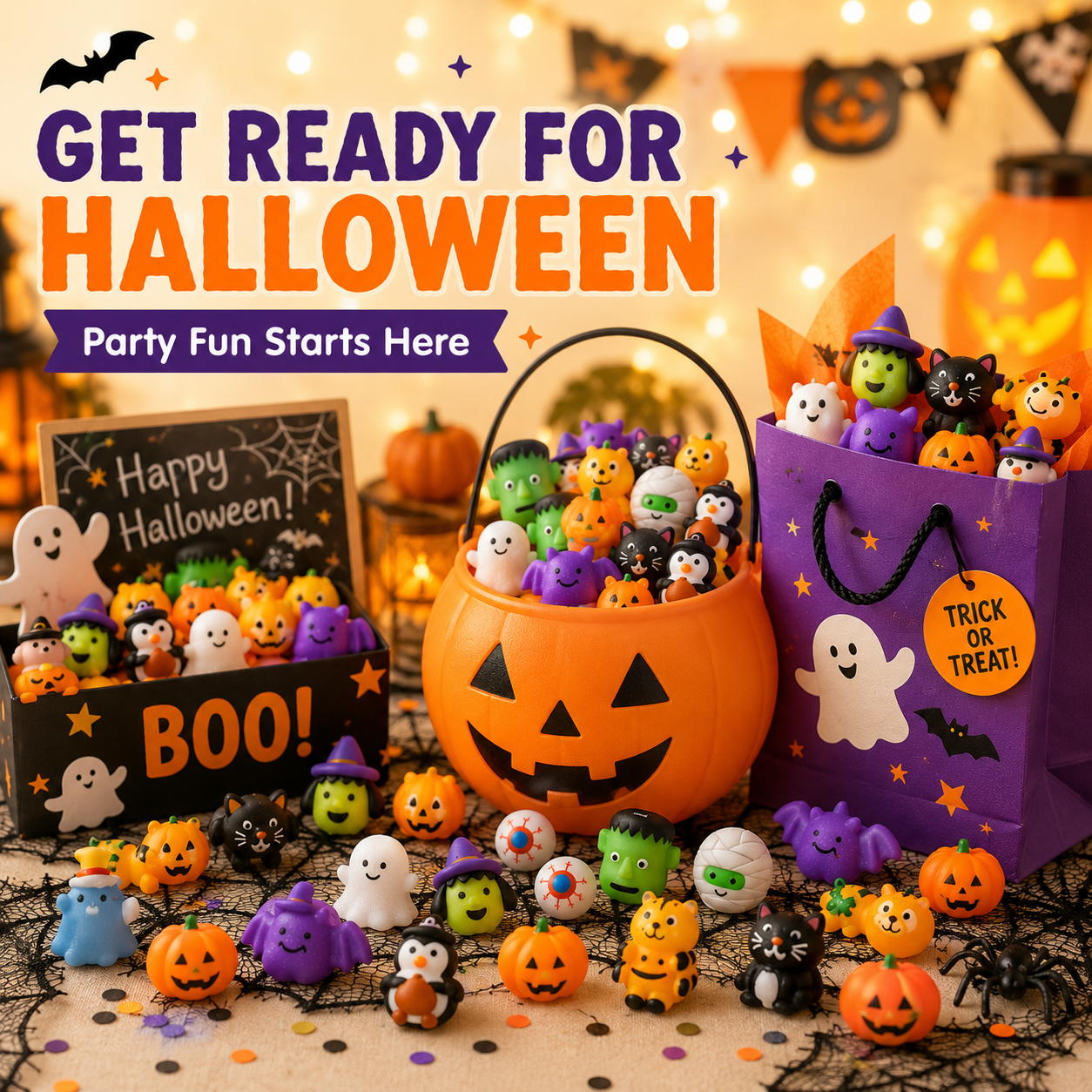 🔥LAST DAY 49% OFF🎃 100PCS Halloween Mochi Squishy Toys – Cute Sensory Party Favors & Goodie Bag Fillers ✨