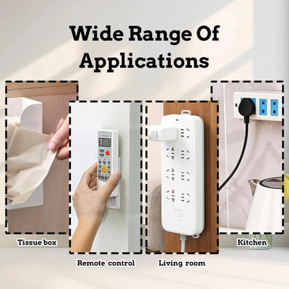 📢LAST DAY 49% OFF🔥 🔌Punch‑Free Power Strip Wall Mount Holder, Self‑Adhesive Socket Bracket