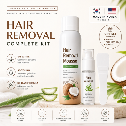 🔥LAST DAY 49% OFF🔥🥥 Hair Removal Mousse Set🌿Gentle Depilatory Foam for Sensitive Skin