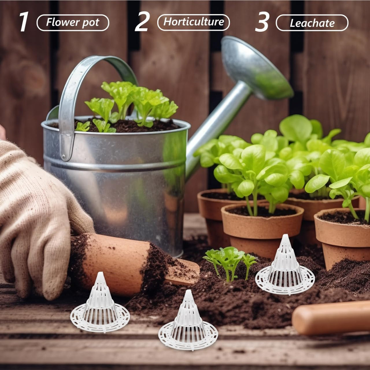 🌱 Cone-Shaped Plant Pot Drainage Mesh Inserts—Helps Keep Soil In & Water Flowing