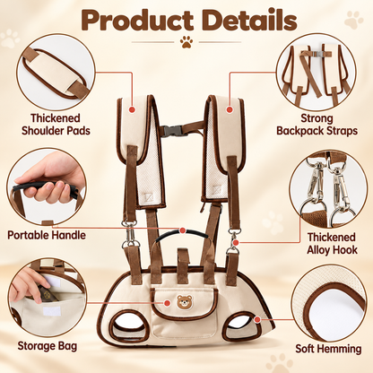 🐾 Pet Carrier Bag with Leash | 3 Carrying Styles for Cats & Small Dogs