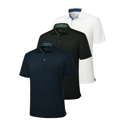 🔥👕3-Pack Men's Breathable Quick-Drying Polo Shirts❄️Stay Cool❄️