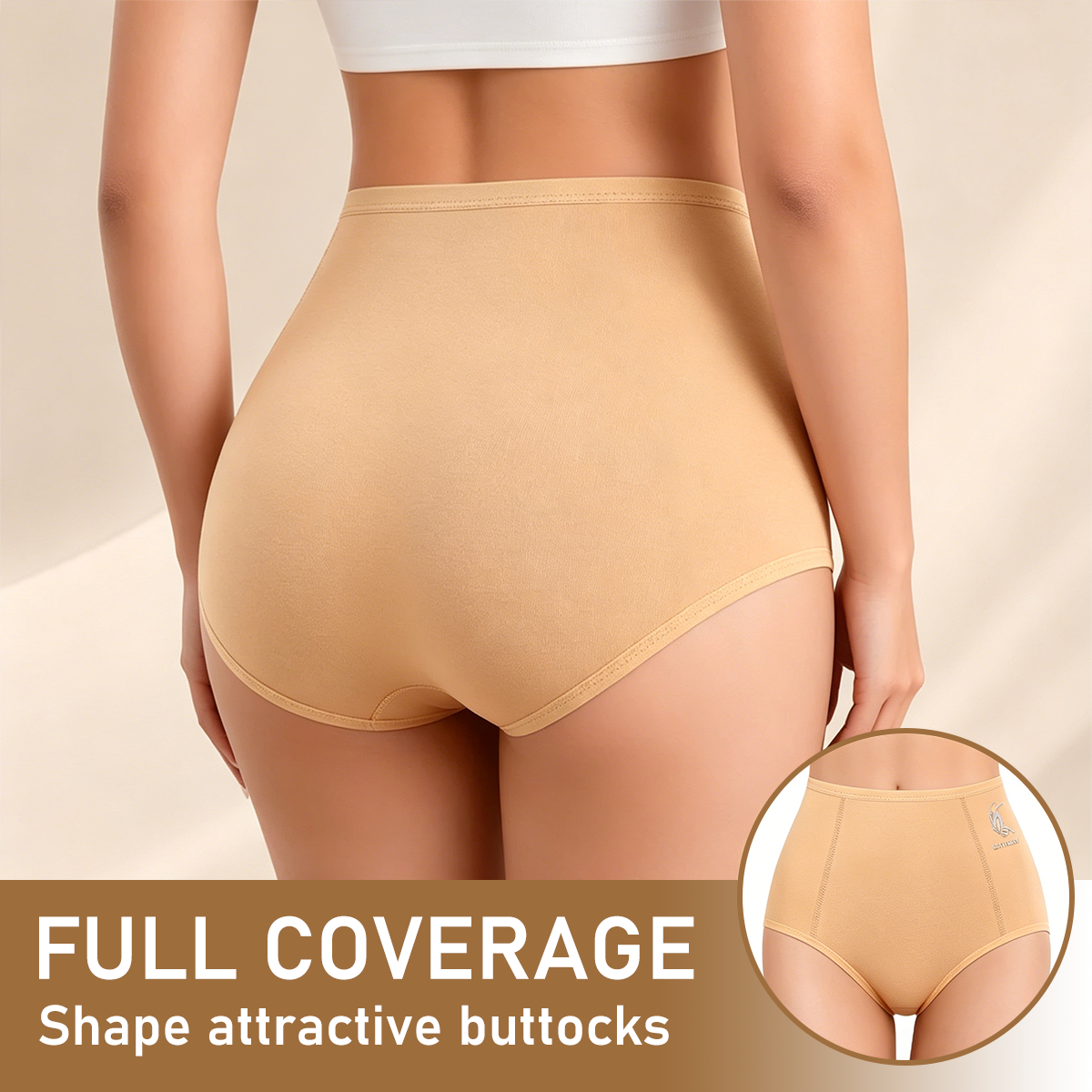 Women's High-Waisted Cotton Underwear - S-XXL